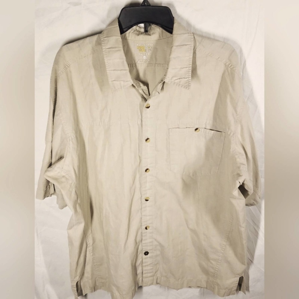 Mountain Hard Wear Tan Short Sleeve Button Down